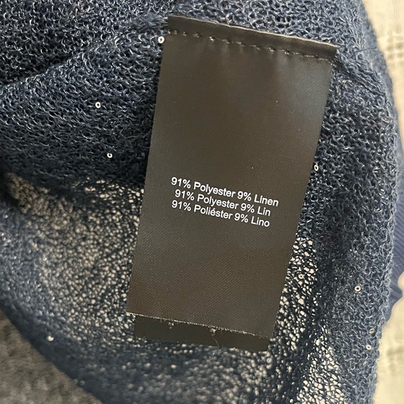 Donna Karan NY Sequin Crochet Sleeveless Top in Navy Size Large NWT - Picture 8 of 10